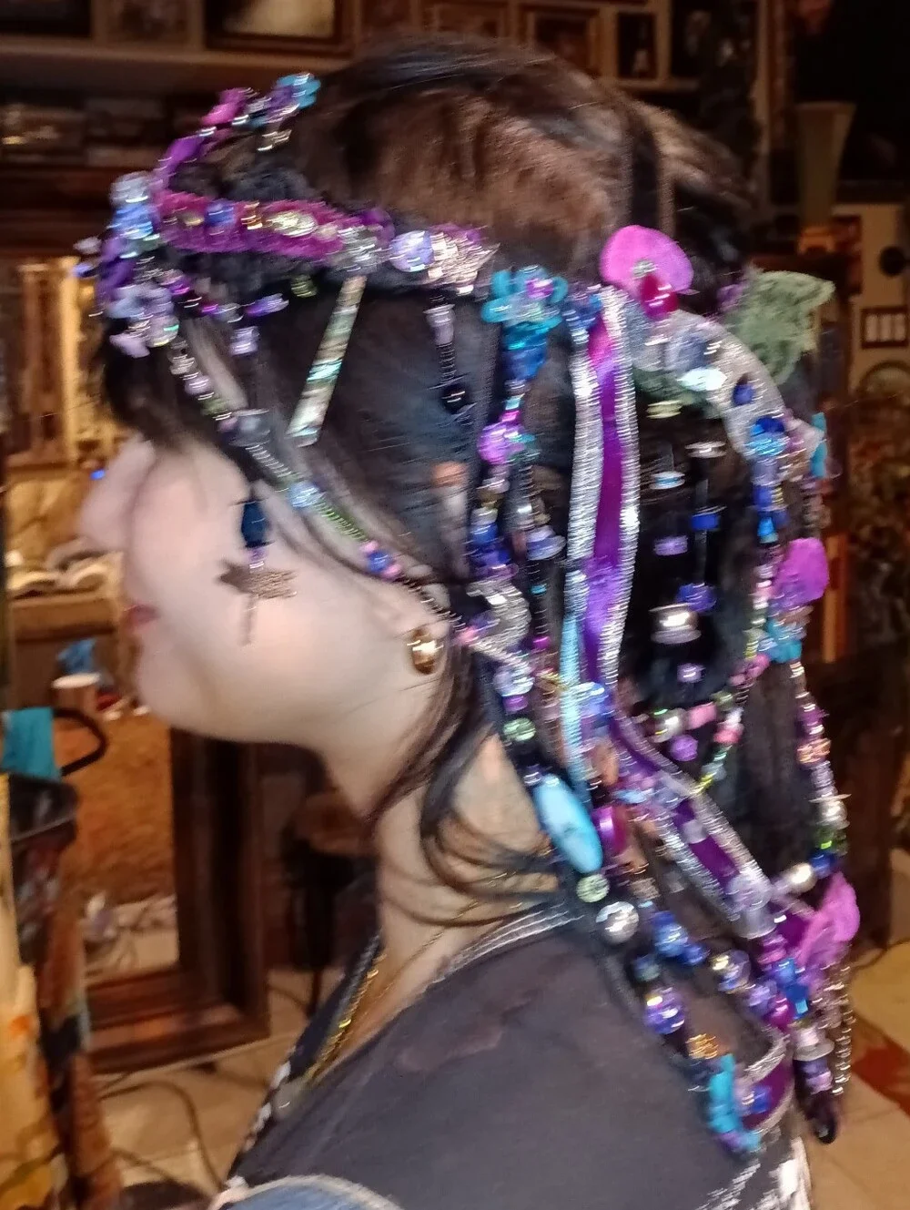 Handcrafted Purple Beaded Cross Hairpiece – Women's  Accessories